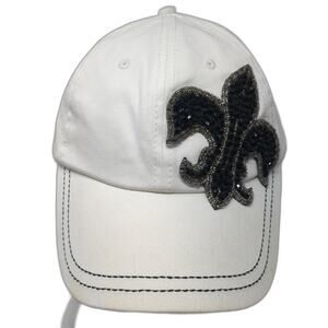 Fleur De Lis Strapback Baseball Cap White One Size Adjustable Scala Pronto